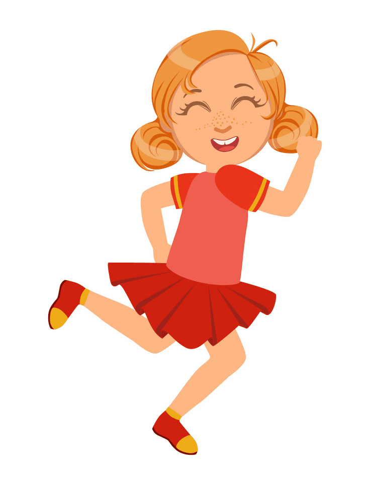 Happy Girl Running clipart