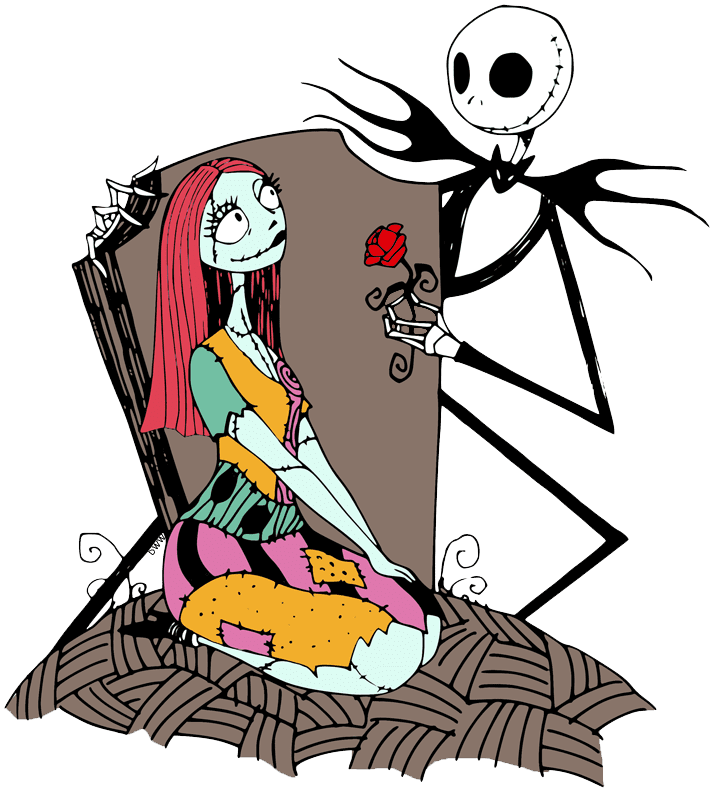 Jack and Sally Nightmare Before Christmas clipart