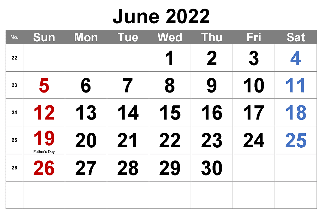 June 2022 Calendar clipart png