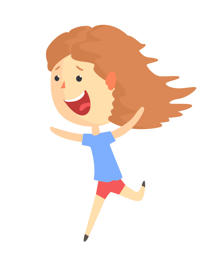 Little Girl Running clipart