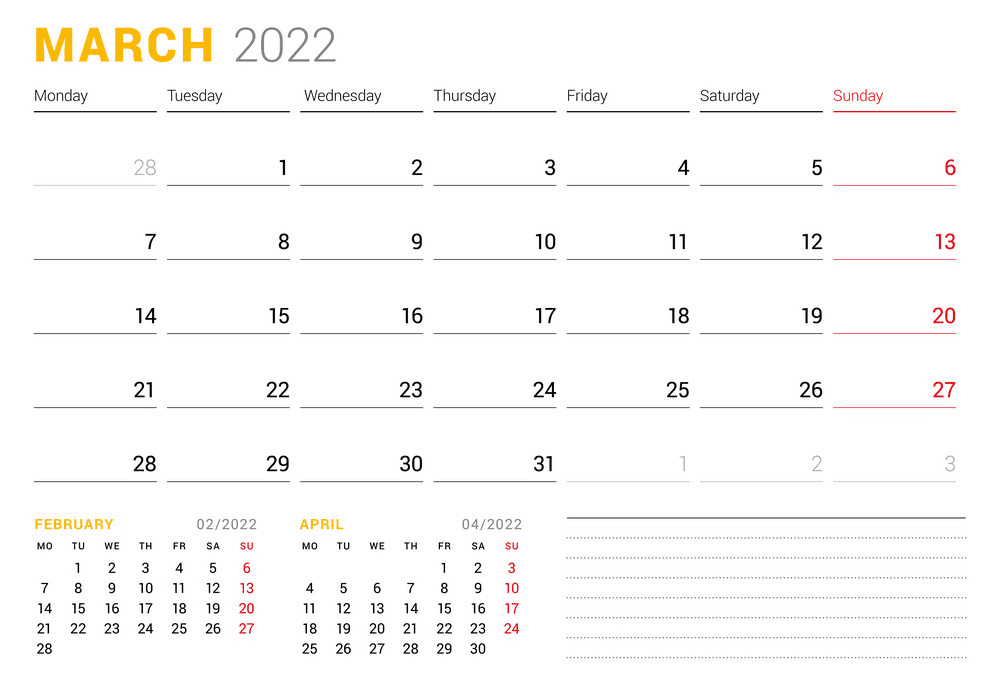 March 2022 Calendar clipart free