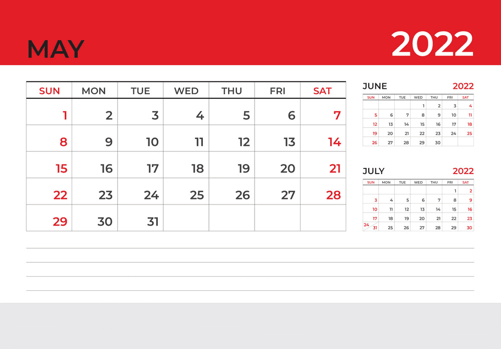 May 2022 Calendar clipart