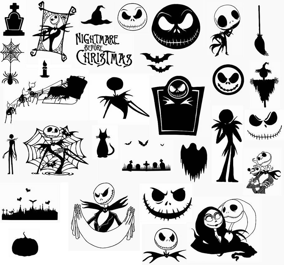 Nightmare Before Christmas Clipart Black and White 1
