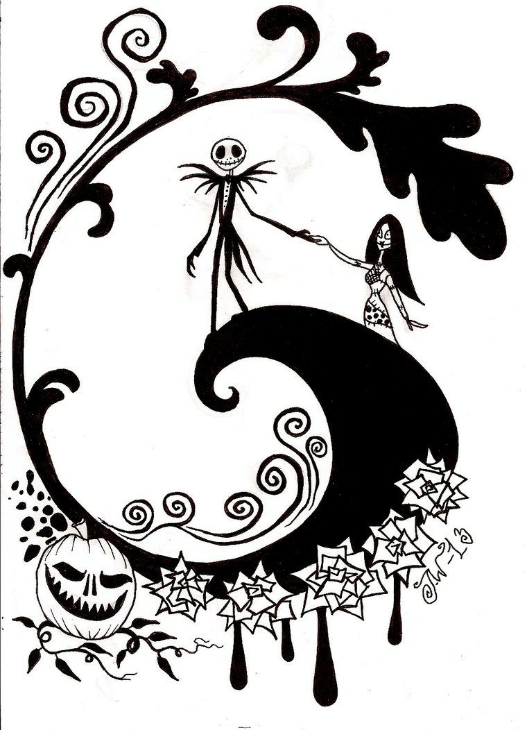Nightmare Before Christmas Clipart Black and White 5