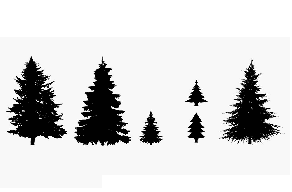 Pine Tree Silhouette clipart 2