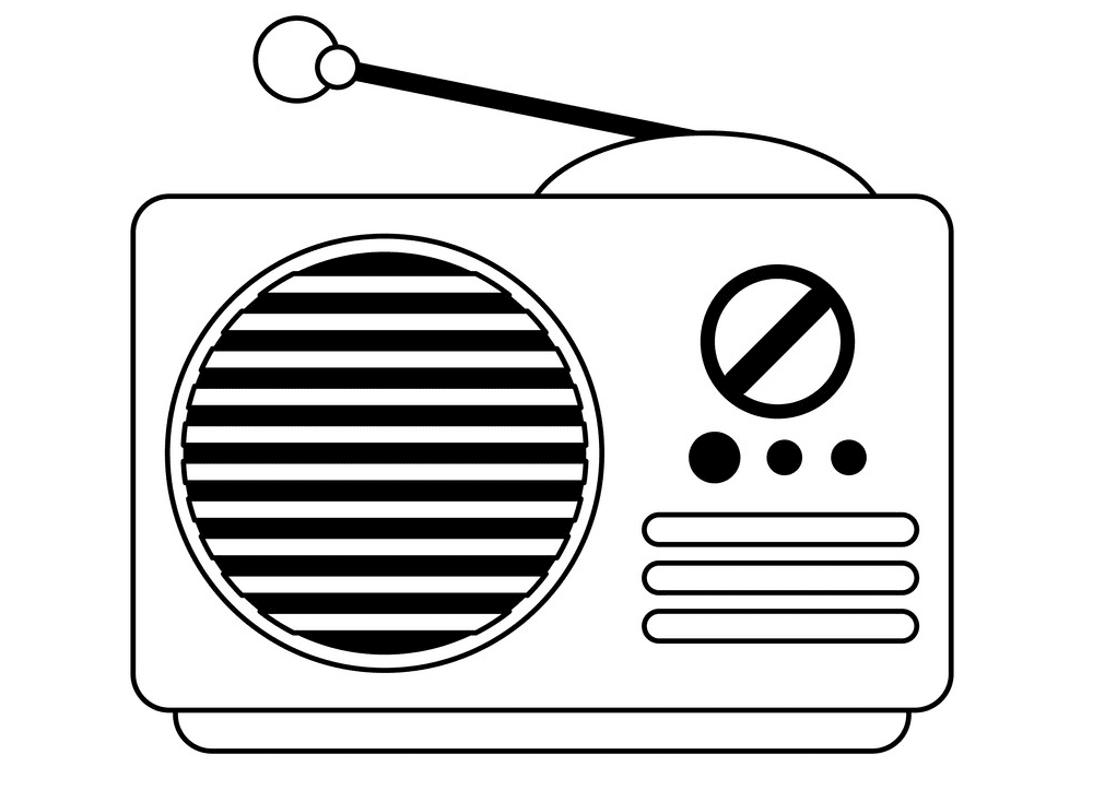 Radio Clipart Black and White 6
