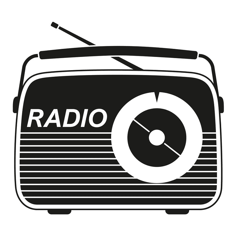 Radio Clipart Black and White png