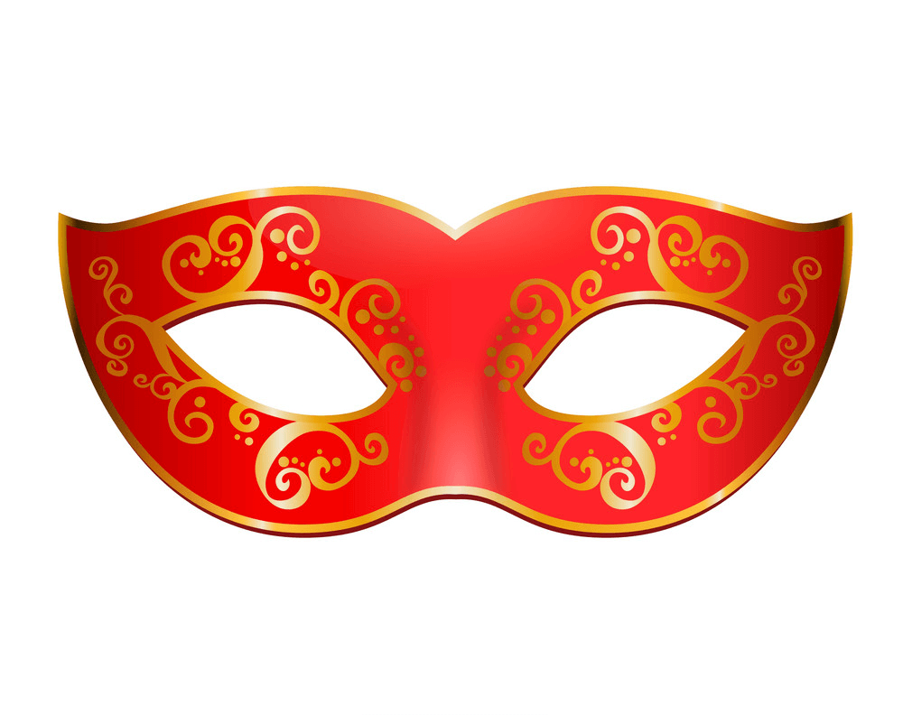 Red Mardi Gras Mask clipart