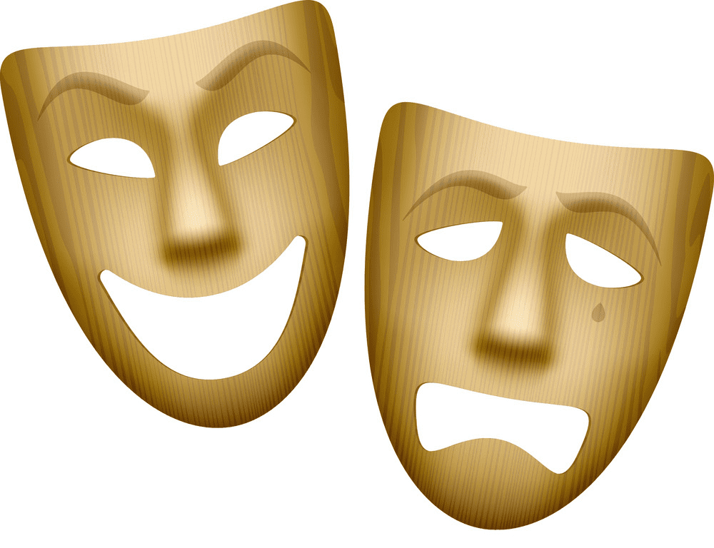 Wooden Theatre Mask clipart