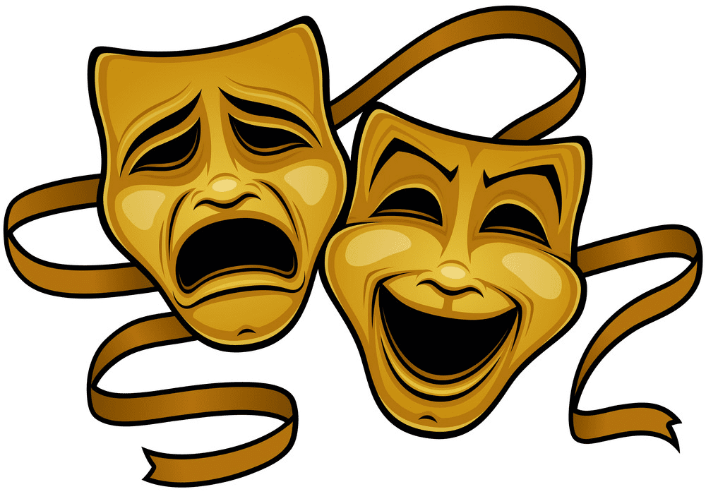 Yellow Theatre Mask clipart
