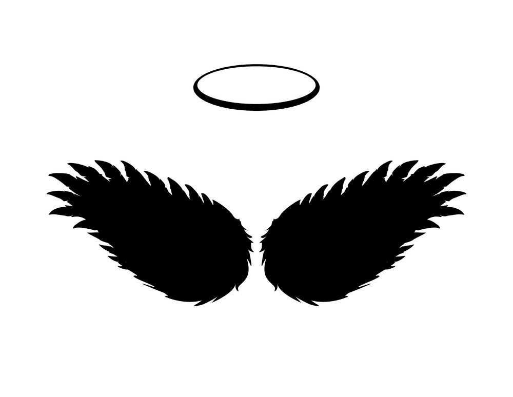 Angel Wings and Halo clipart free image