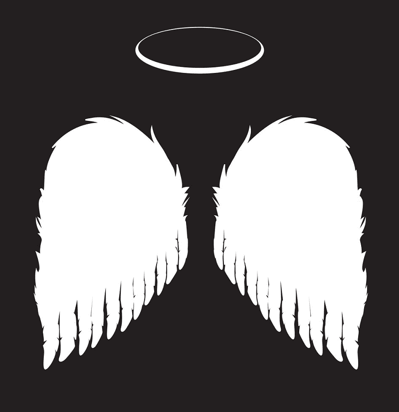 Angel Wings and Halo clipart free