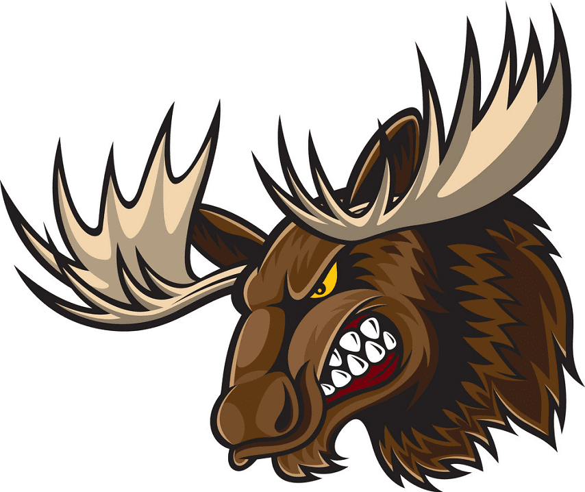 Angry Moose Head clipart