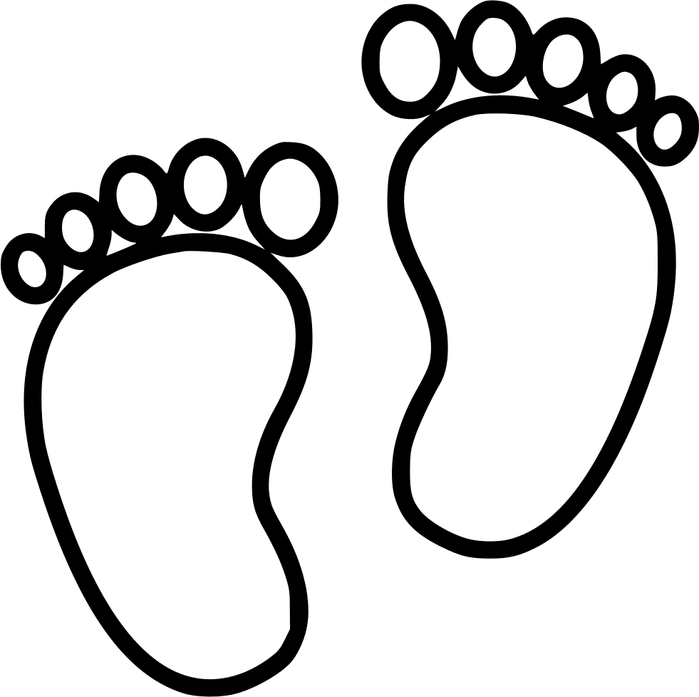 Baby Feet Clipart Black and White free