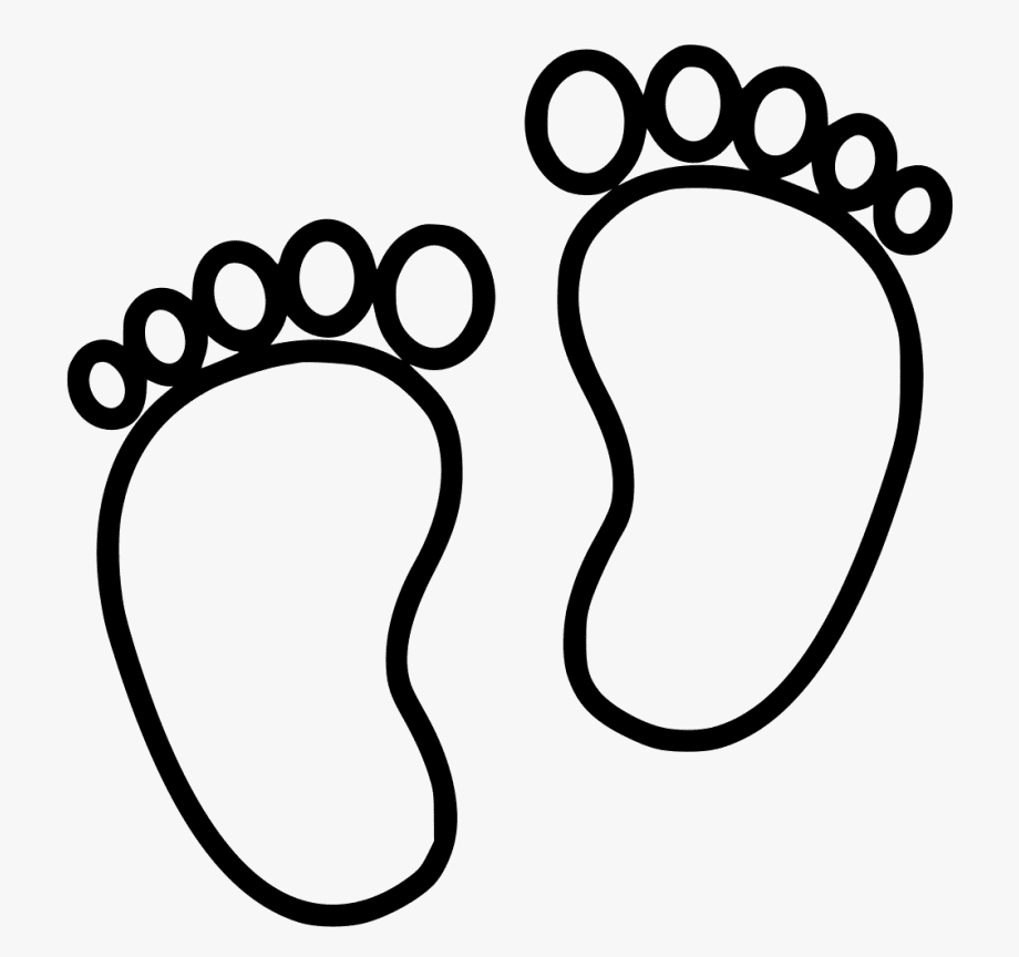 Baby Feet Clipart Black and White png