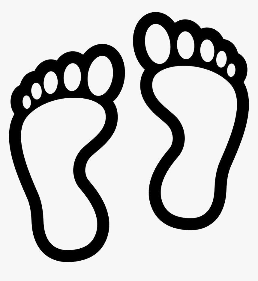 Baby Feet Clipart Black and White