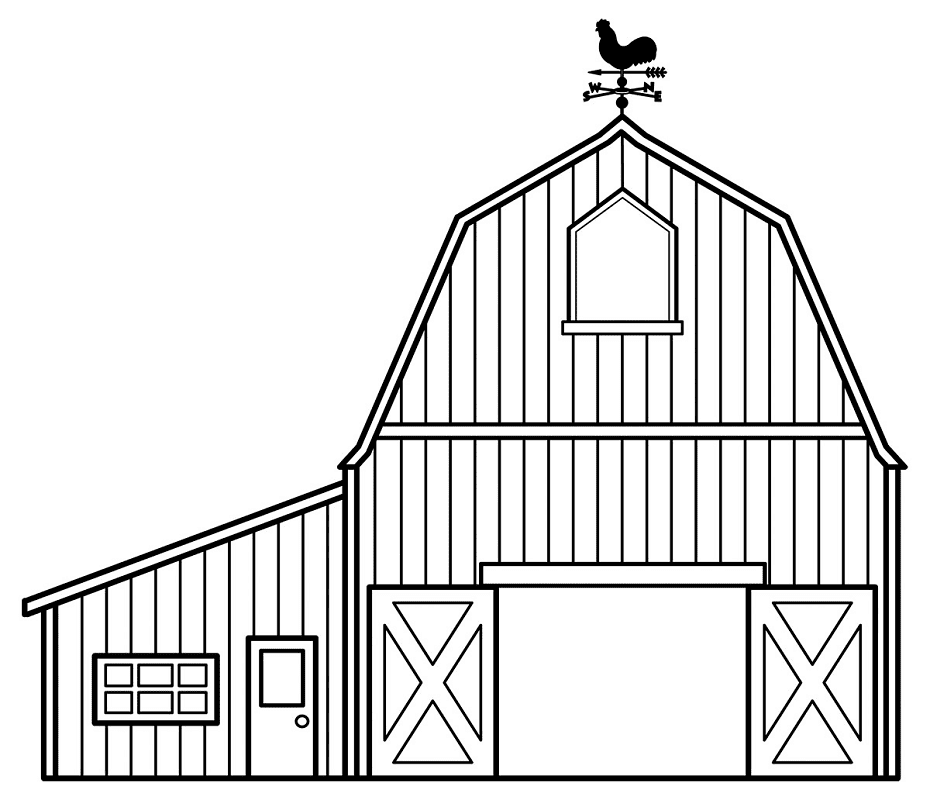 Barn Clipart Black and White 2