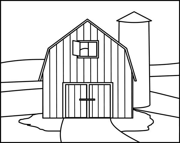 Barn Clipart Black and White 3