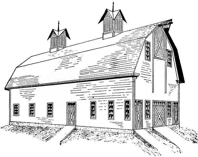 Barn Clipart Black and White 4