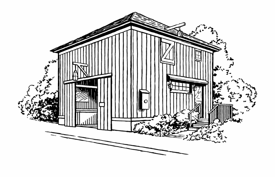 Barn Clipart Black and White 5