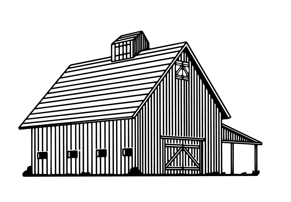 Barn Clipart Black and White free