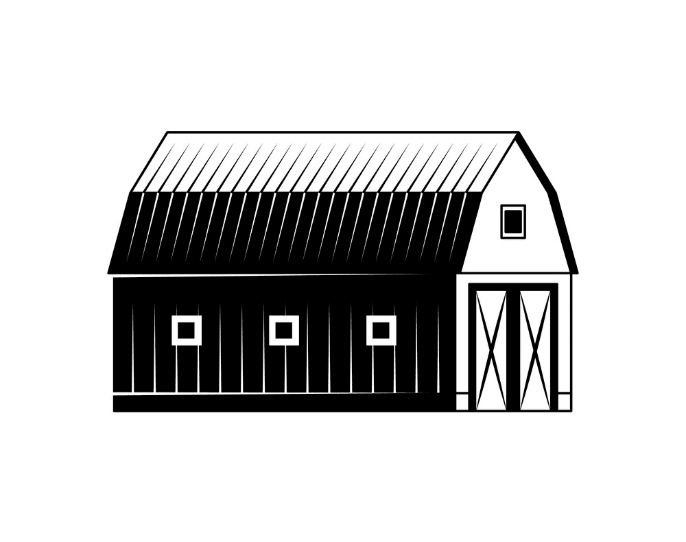 Barn Clipart Black and White image