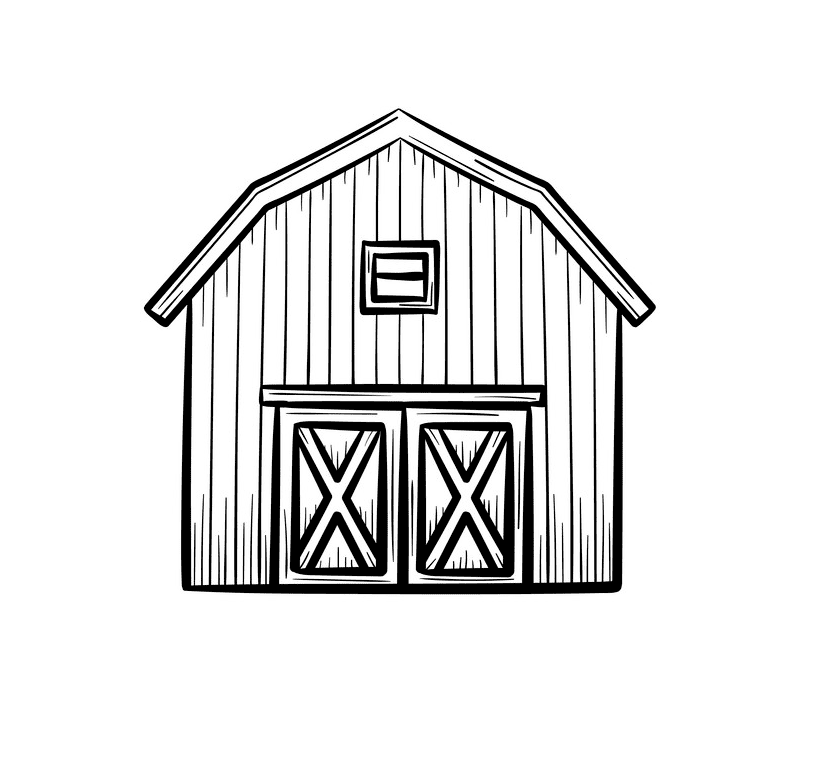 Barn Clipart Black and White png free