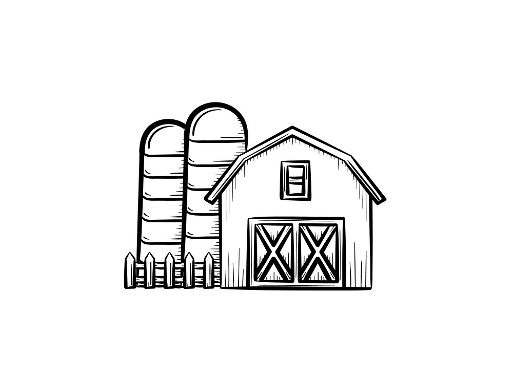 Barn Clipart Black and White png image
