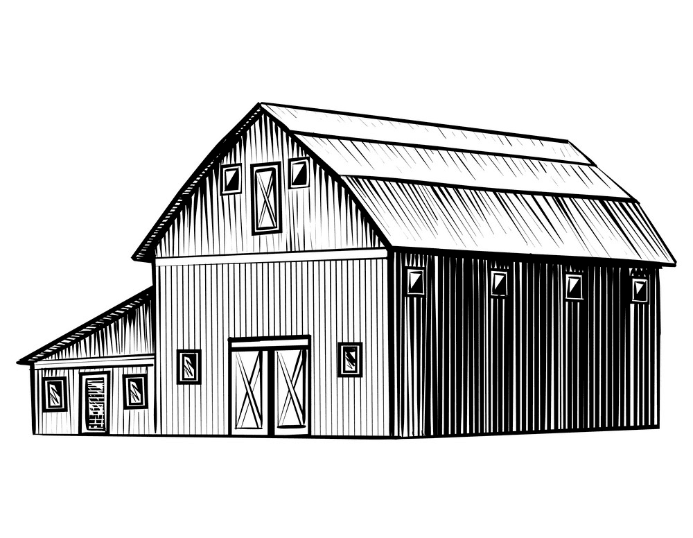 Barn Clipart Black and White png