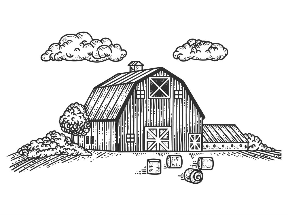 Barn Clipart Black and White