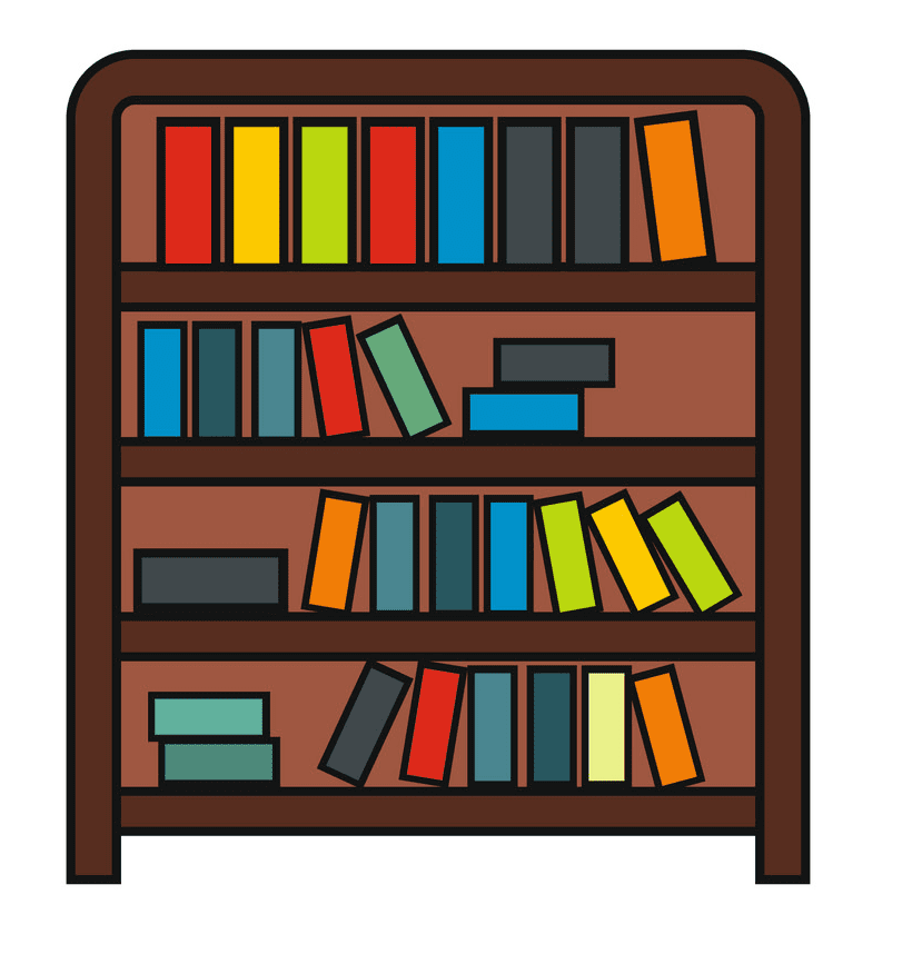 Bookshelf clipart 8