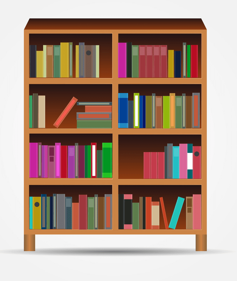 Bookshelf clipart free