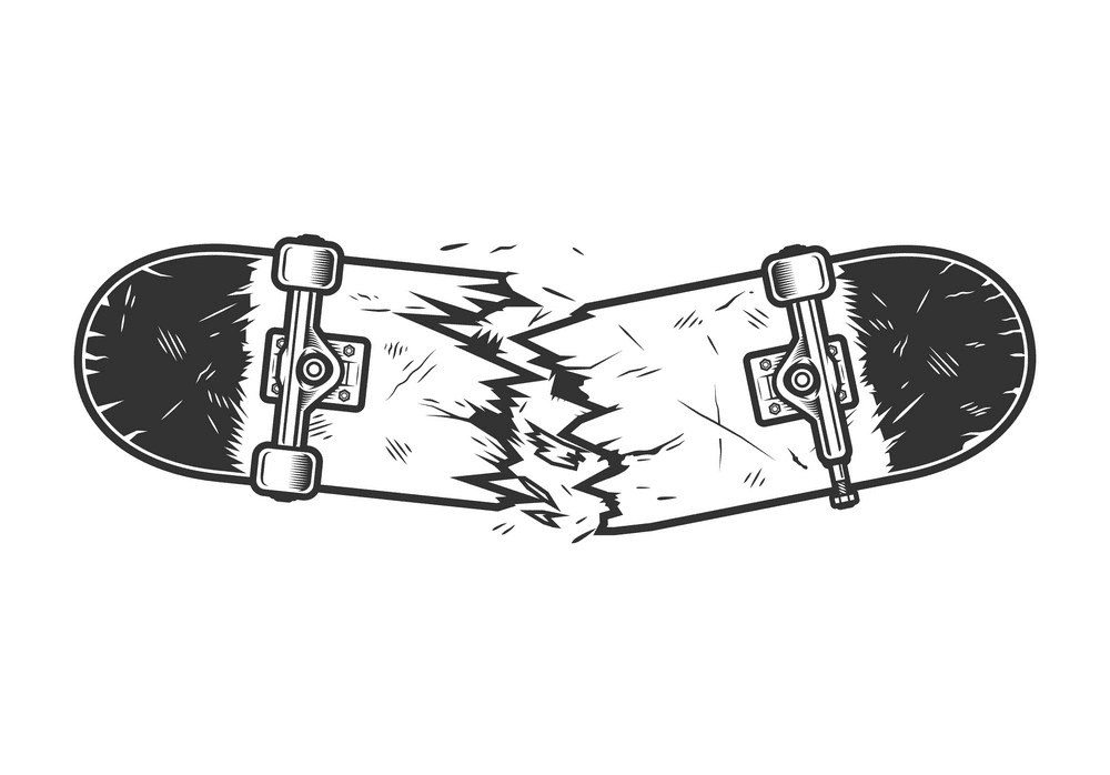 Broken Skateboard clipart