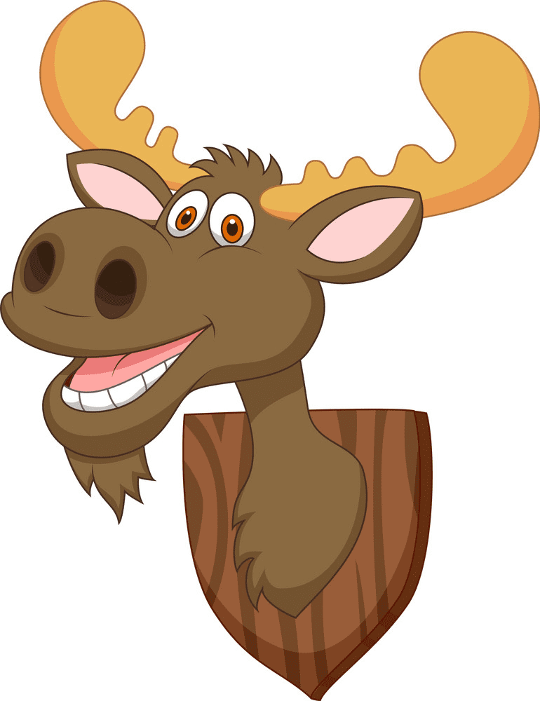 Cartoon Moose Head clipart