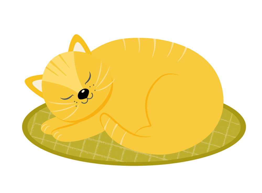 Cat on Rug clipart free