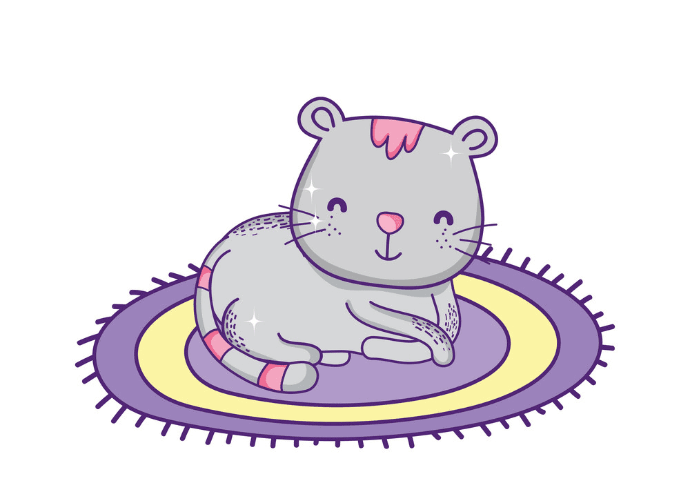 Cat on Rug clipart image