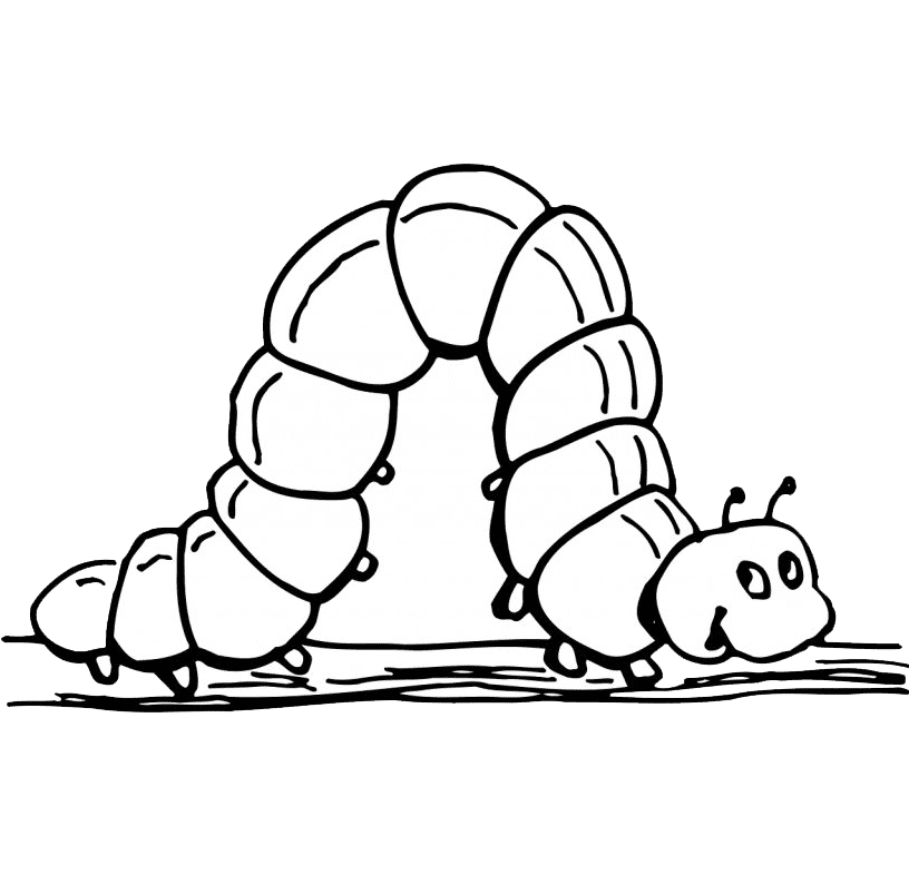 Caterpillar Clipart Black and White 2