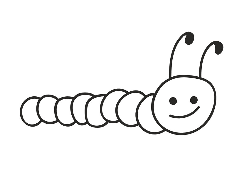 Caterpillar Clipart Black and White 4