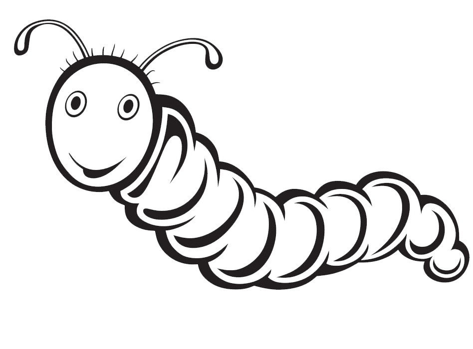 Caterpillar Clipart Black and White 5