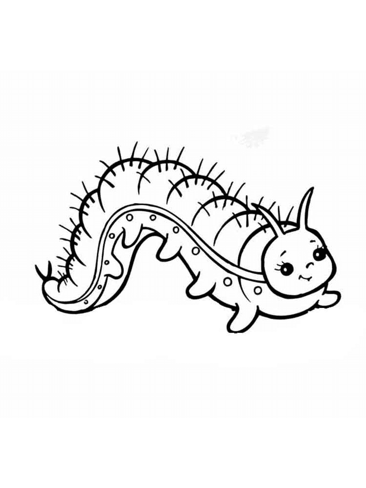 Caterpillar Clipart Black and White 7