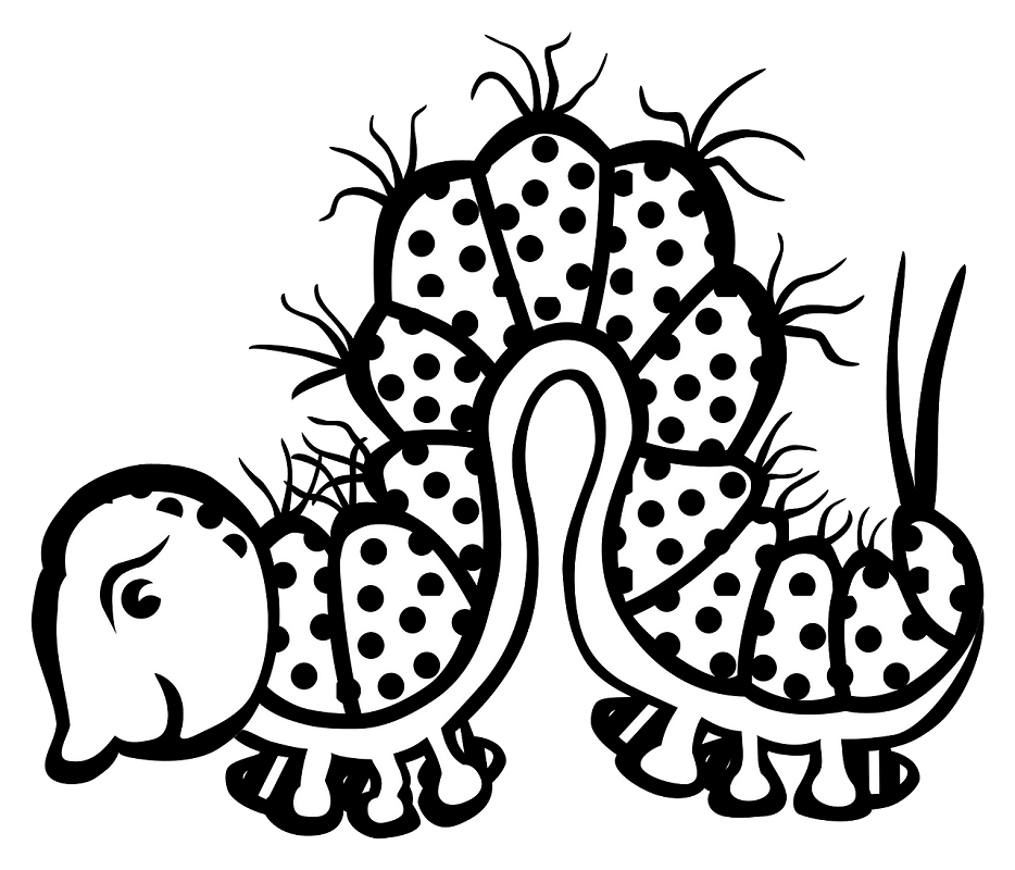 Caterpillar Clipart Black and White
