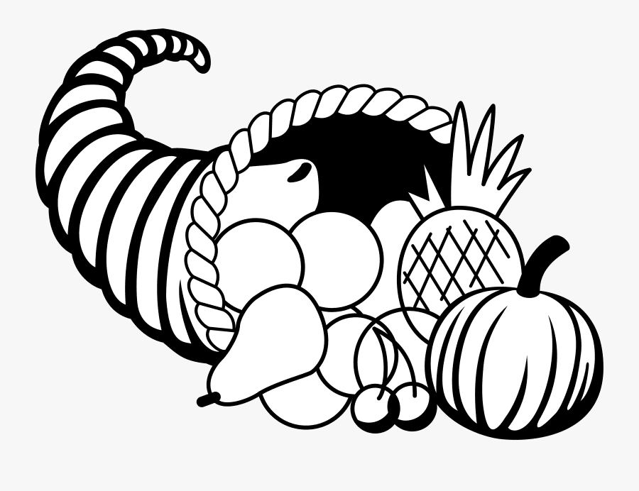 Cornucopia Clipart Black and White png images