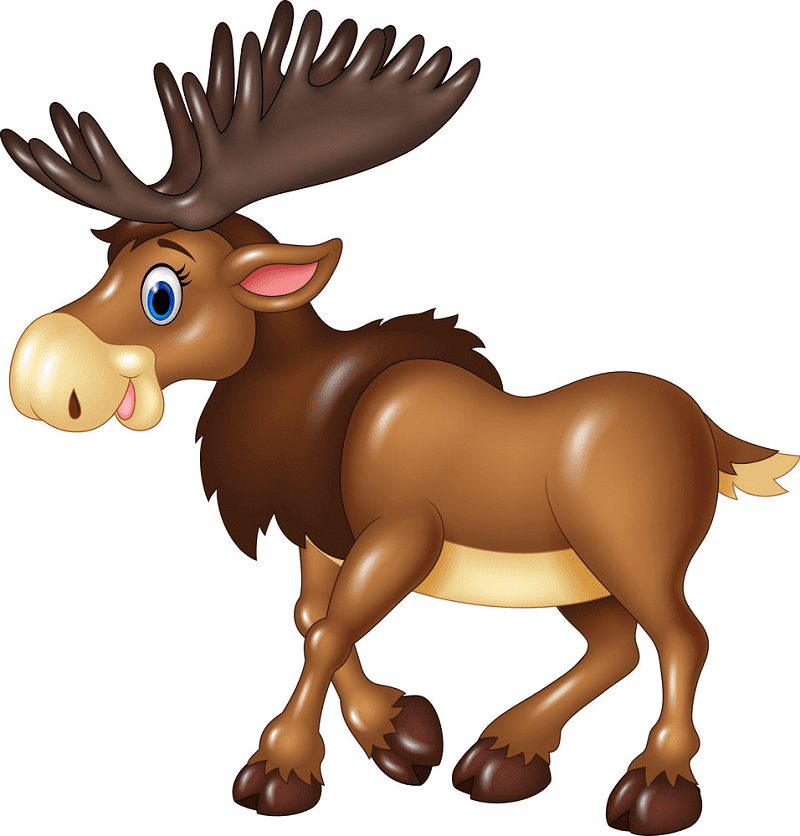 Cute Moose clipart for free