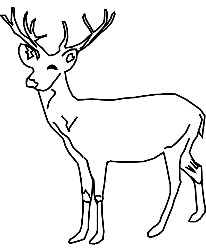 Deer Black and White clipart image