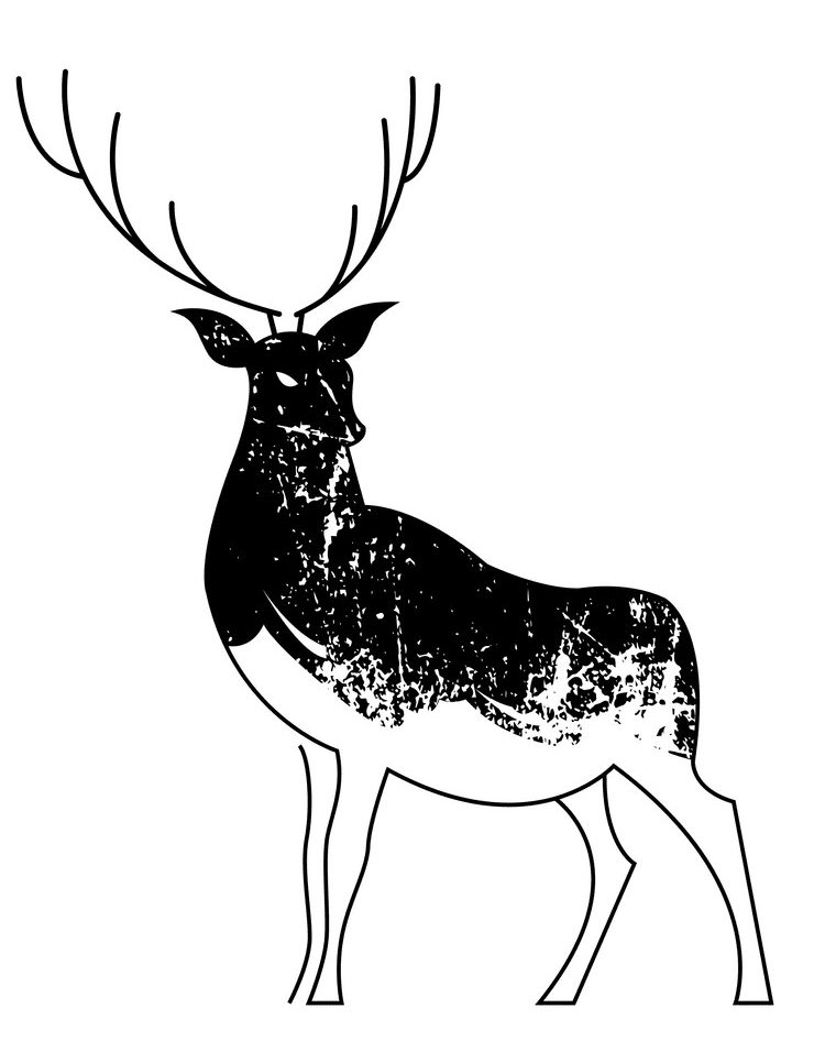 Deer Black and White clipart png images