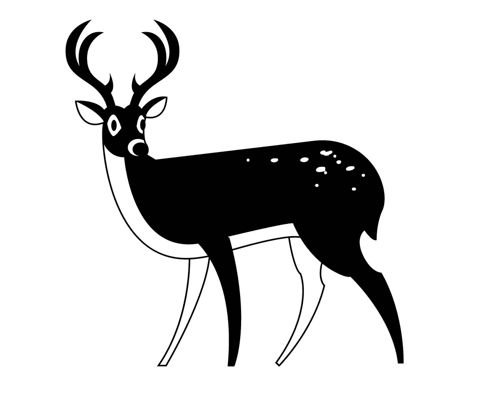 Deer Clipart Black and White free