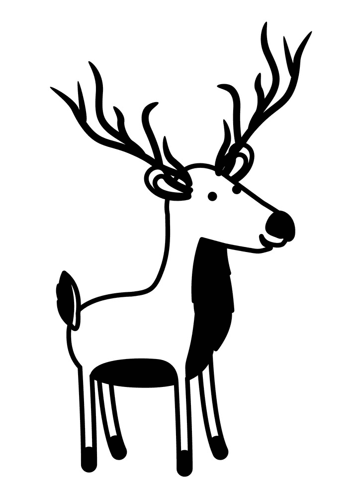 Deer Clipart Black and White