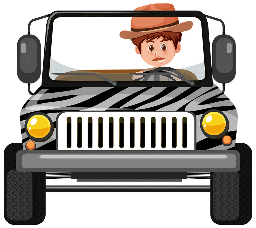 Driving Jeep clipart