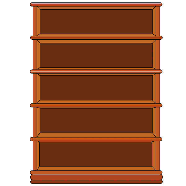Empty Bookshelf clipart 5