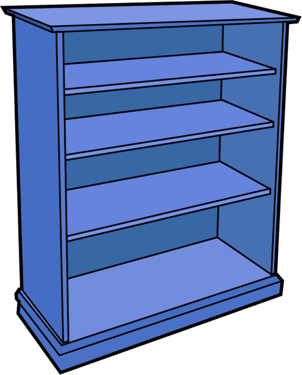 Empty Bookshelf clipart for free